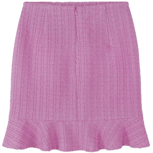 Women Tweed Ruffled Hem Pencil Skirt High Waist Bodycon Mini Costume Party - Picture 19 of 109