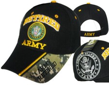 Officially Licensed Army Vet Veteran Retired ARMY Emblem black Cap Hat