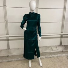 REFORMATION by ANTHROPOLOGIE Carmelina Silk Dress Women's Size 6 Dark Green