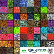 550 Paracord Mil Spec Type III 7 strand cord Solid Pattern Camo 25, 50, 100 feet