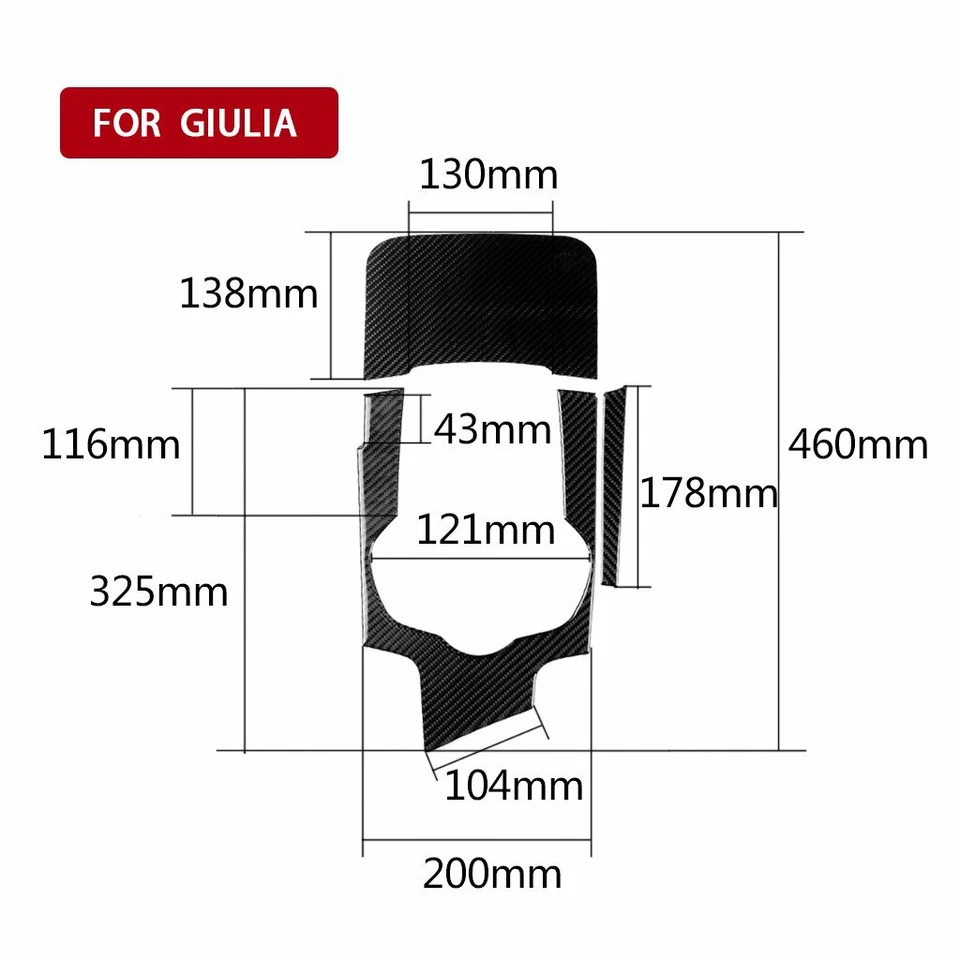 Крышка панели переключения передач центральной консоли из углеродного волокна для Alfa Romeo Giulia 2017-19 - Изображение 4 из 4