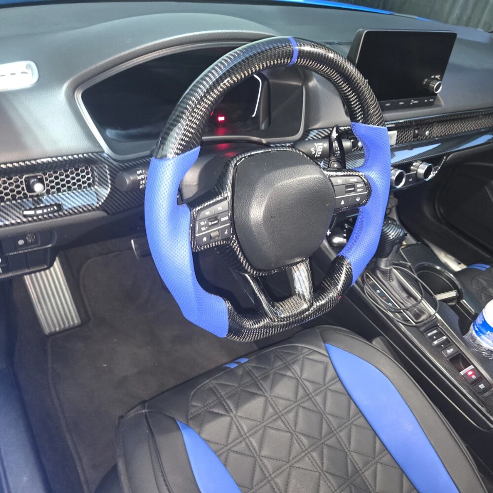 Volante de fibra de carbono para Honda Civic Accord 11ª Acura Integra 5ª generación Foto 2 de 4