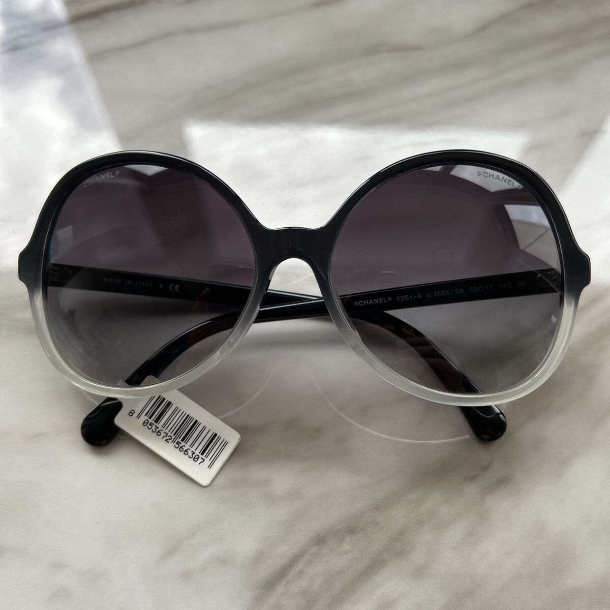 CHANEL #1 Sunglasses Black 5351-A Black CC Mark SV Hardware CHANEL #1 Sunglasses Black 5351-A Black CC Mark SV Hardware