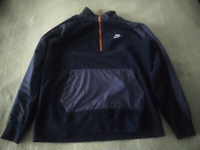 nike blue and orange polar fleece half zip sweatshirt