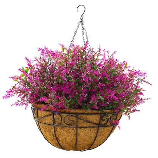 Artificial Hanging Flowers in Basket, Artificial Hanging Plants for Outdoor