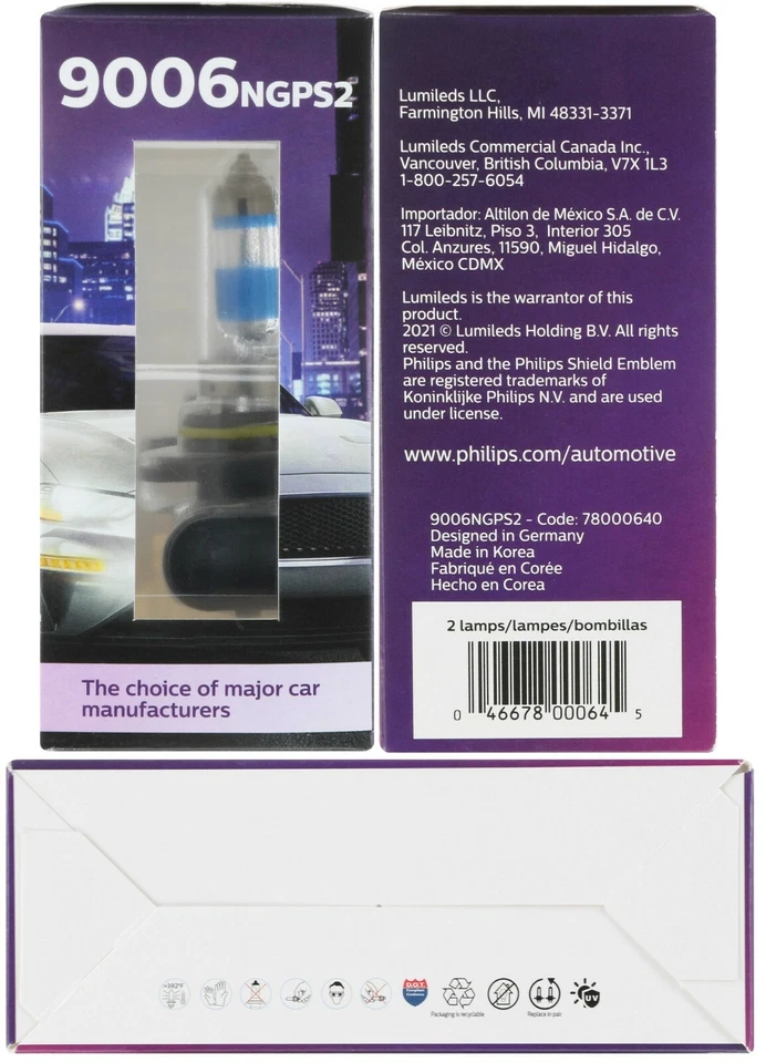 Philips Night Guide Platinum 9006 55W Two Bulbs Head Light Low Beam Replacement - Image 4 of 4