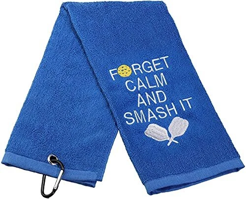 Pickleball Gift Towel Forget Calm and Smash It Embroidered Towel Smash It Towel