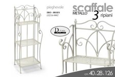 ENTRATINA 3 RIPIANI SCAFFALE INGRESSO PORTA PIANTE SALOTTO METALLO h126*40*28CM