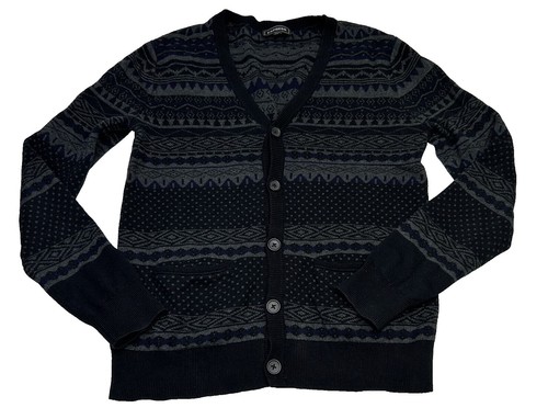 SUPREME WAFFLE KNIT MENS CARDIGAN SWEATER BLACK SIZE EXTRA LARGE