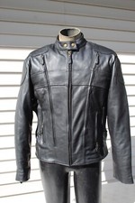 Usa Bikers Dream Apparel Women's Black Leather Jacket Xxl With Zip Out Liner