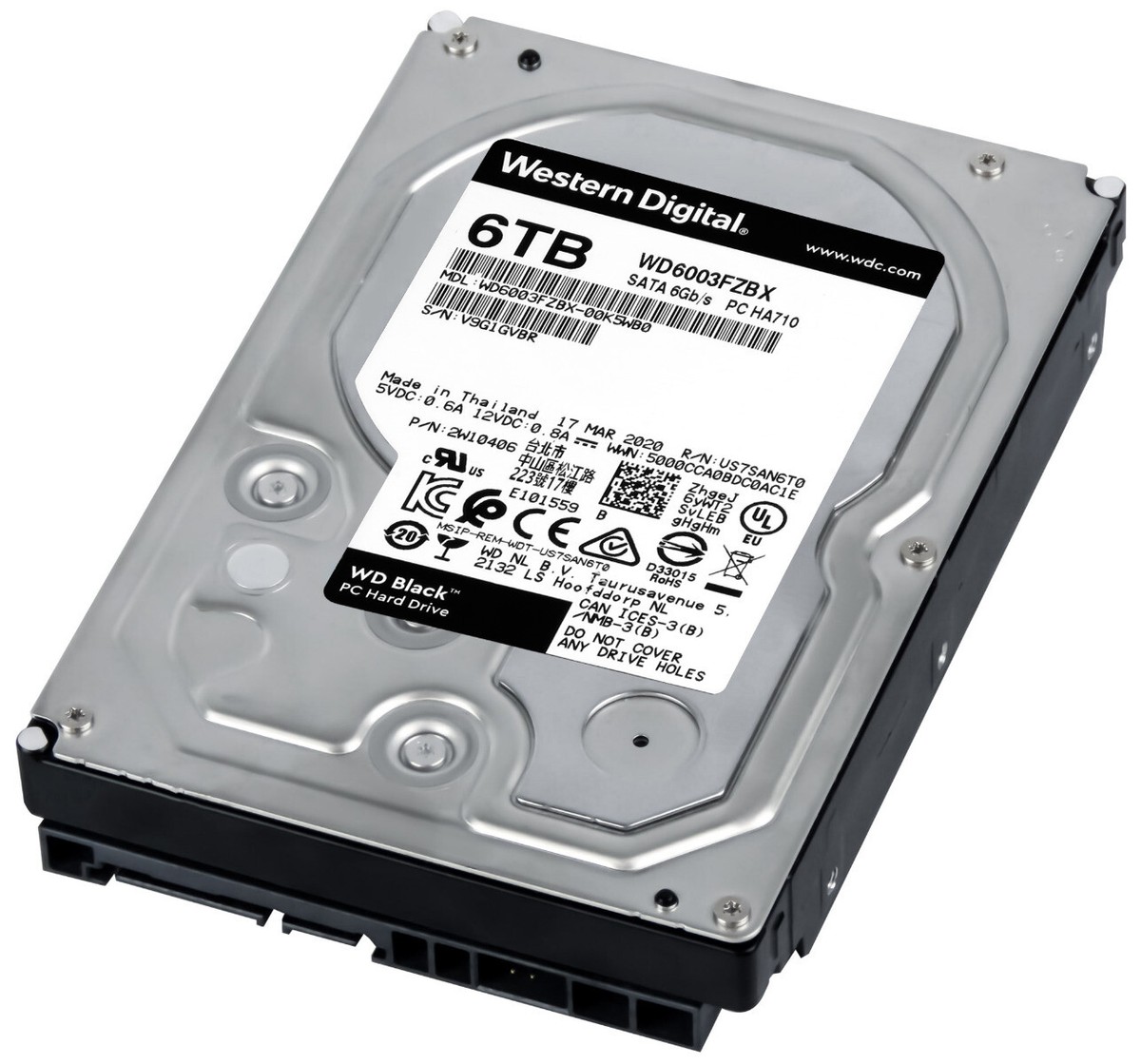 Hard Drive WD Black WD6003FZBX PC HA710 6TB 7.2K 256MB SATA Hard Drive WD Black WD6003FZBX PC HA710 6TB 7.2K 256MB SATA