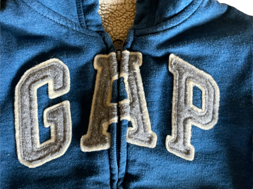 Gap Hoodie Sherpa Lining Full Zip Jacket SZ 2 Years Blue - Picture 6 of 10