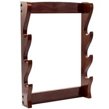 Medieval Sword Stand Solid Wood Horizontal Display Rack for Katana Dagger 3 Tier