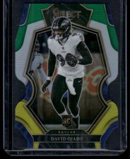 2022 Panini Select #108 David Ojabo Green and Yellow Prizm Die Cut