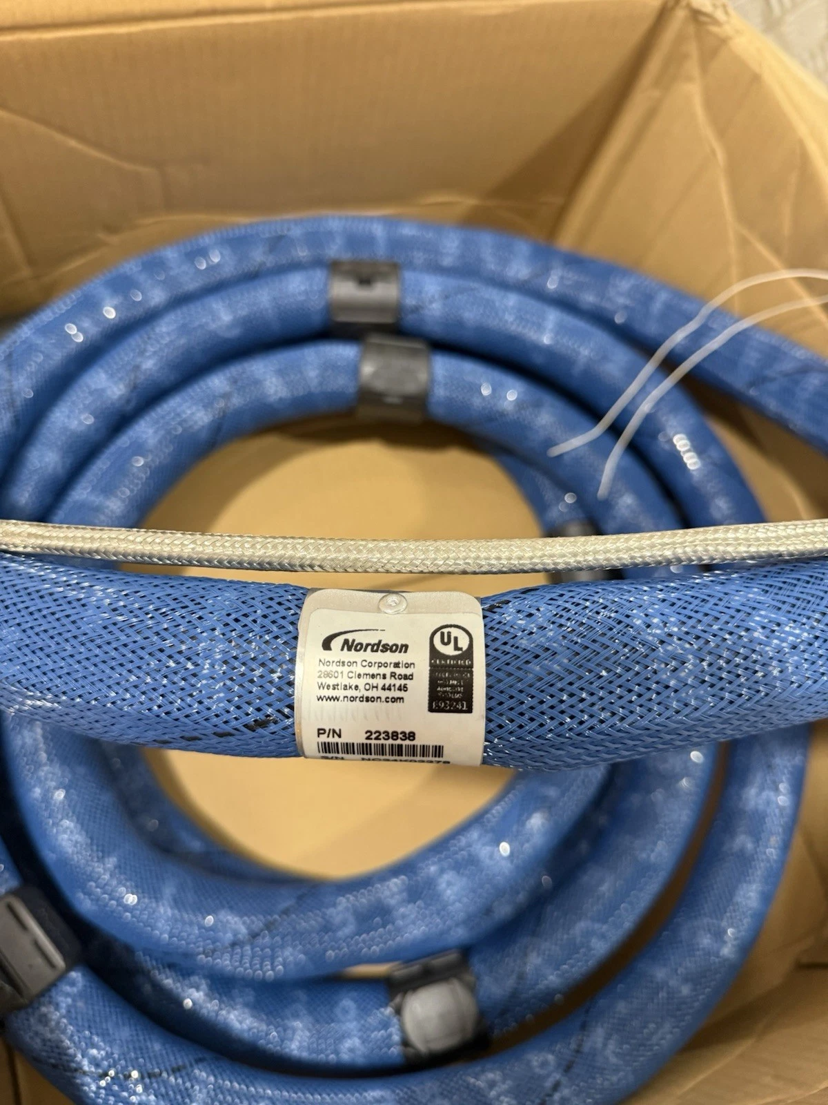 Nordson 223838 Hot Melt Heated Blue Hose 5/16x20 FT 240V Auto HF Brand New 2