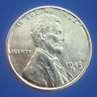 STUNNING BU REPROCESSED/ZINC COATED 1943-S STEEL PENNY WWII WARTIME CENT