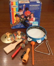 Rhythm Band set by Gabriel: Tambourine, triangle,cymbals,castanet,jingle sticks+