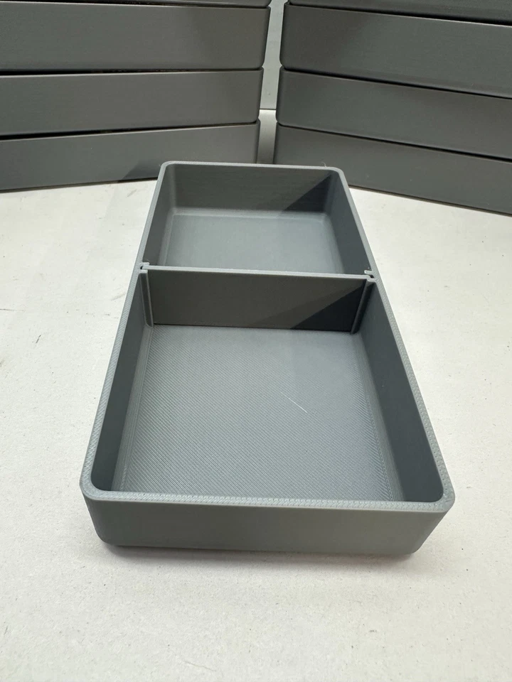 10 工具箱箱箱- 6 英寸 x 3 英寸 x 1 英寸深带分隔板(实际尺寸)- 灰色 — 第 3/4 张图片