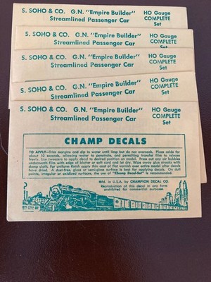 CHAMP DECALS 5x Beschriftungen Great Northern GN ''Empire Builder'' - ANSEHEN!