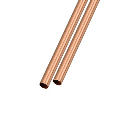 Copper Tube (6mm OD x 0.25mm Wall T x 200mm L) 2Pcs, Straight Tubing