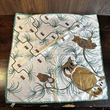 Vintage Mr Emperor Italian Owl Themed Polyester Scarf