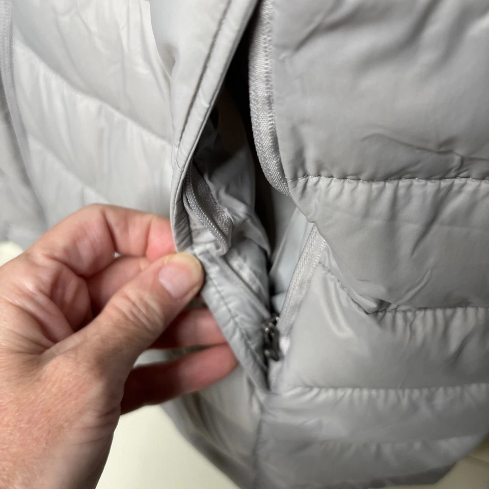 Jaqueta acolchoada masculina XL leve com zíper completo com 3 bolsos com zíper - Imagem 3 de 4