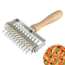 Pizza Dough Docker Roller Stainless Steel Pizza Pin Puncher Dough Hole Maker