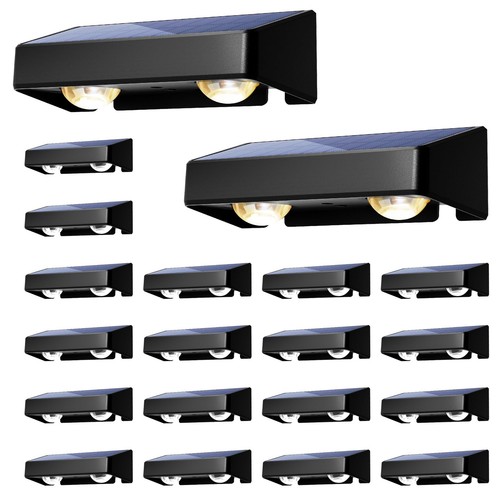 Solar Fence Lights Outdoor, Solar Wall Lights Powered Waterproof IP65 Led for...