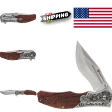 Accessories Folding Knife with 3.25 Inch Drop Point Blade and Rosewood Handle