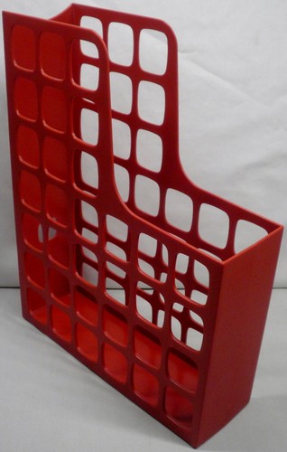 Vintage Oxford DecoFile File Organize Magazine Holder Red Plastic