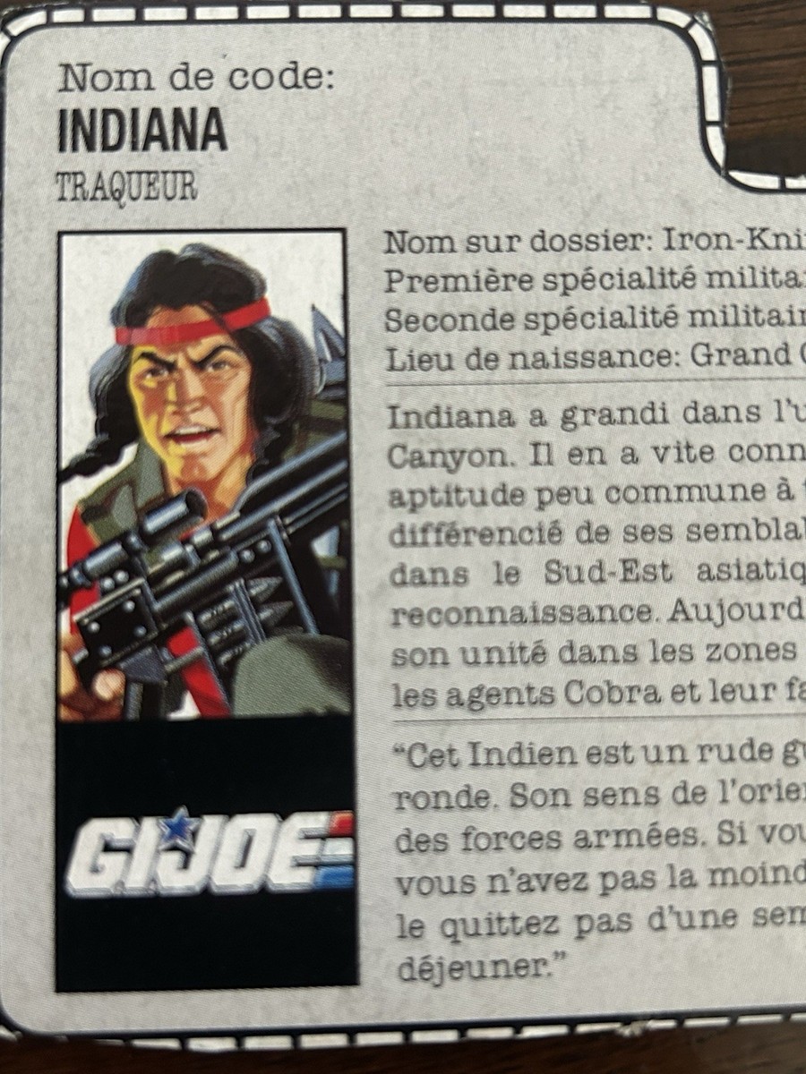 Figurine GI Joe Spirit - Version UK/Europe - Indiana Action Force - 1991 - Hasbro