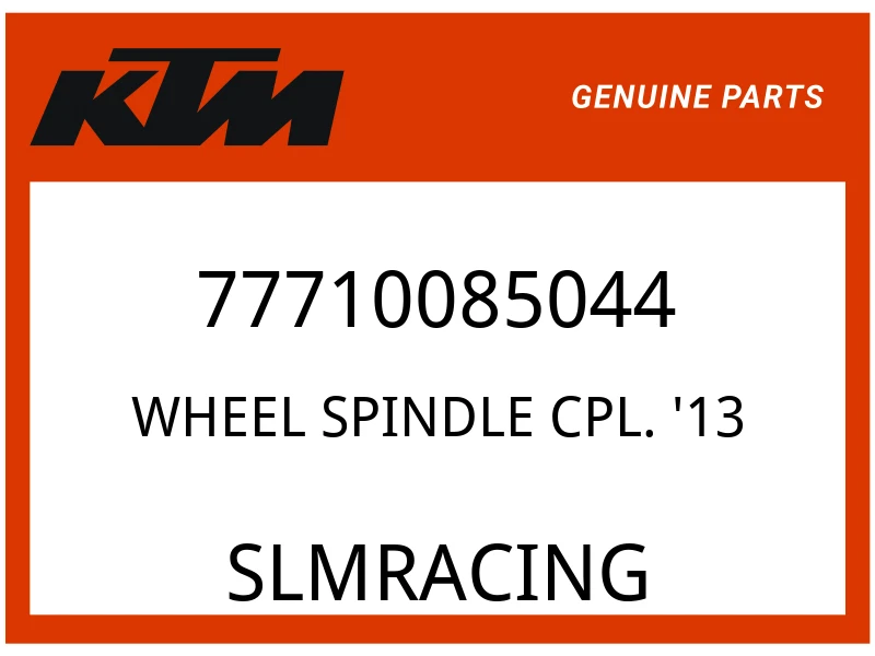 KTM OEM Part 77710085044 WHEEL SPINDLE CPL. '13