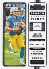 2022 Panini Contenders Justin Herbert #72 Los Angeles Chargers Season Ticket NFL