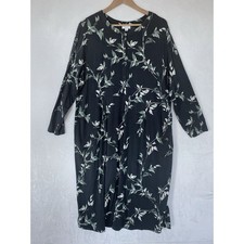 Pure Jill Womens Dress Gray Blue Botanical Print Midi Maxi Size 2X Soft