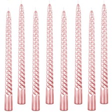 8 PCS 10 Inch Taper Candles Burning Unscented 7.5 Hrs Fancy Sticks Pink