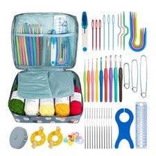 Ergonomic Crochet Hook Set with Yarn Kit and Travel Case