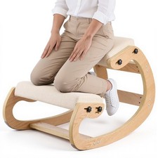 VEVOR Ergonomic Kneeling Chair with Adjustable Height & Thick Cushions Beige