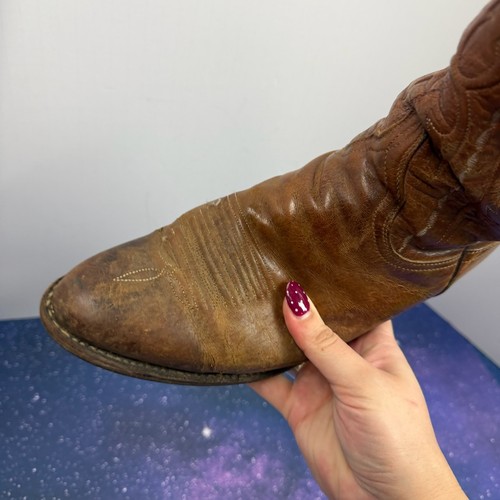Vintage Lucchese Classics Handmade Mens 9.5D Brown Leather Cowboy Boots USA Made, $149.99 - Photo 16