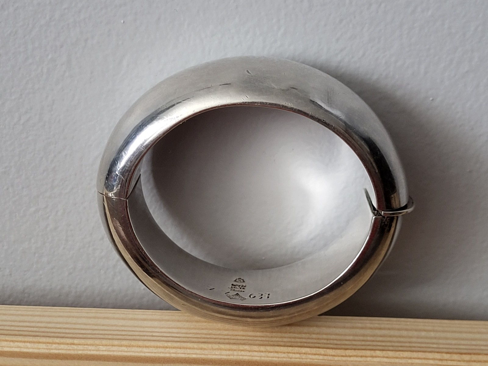 Antonio Pineda 970 Solid Silver Modern Hinge Bang… - image 2