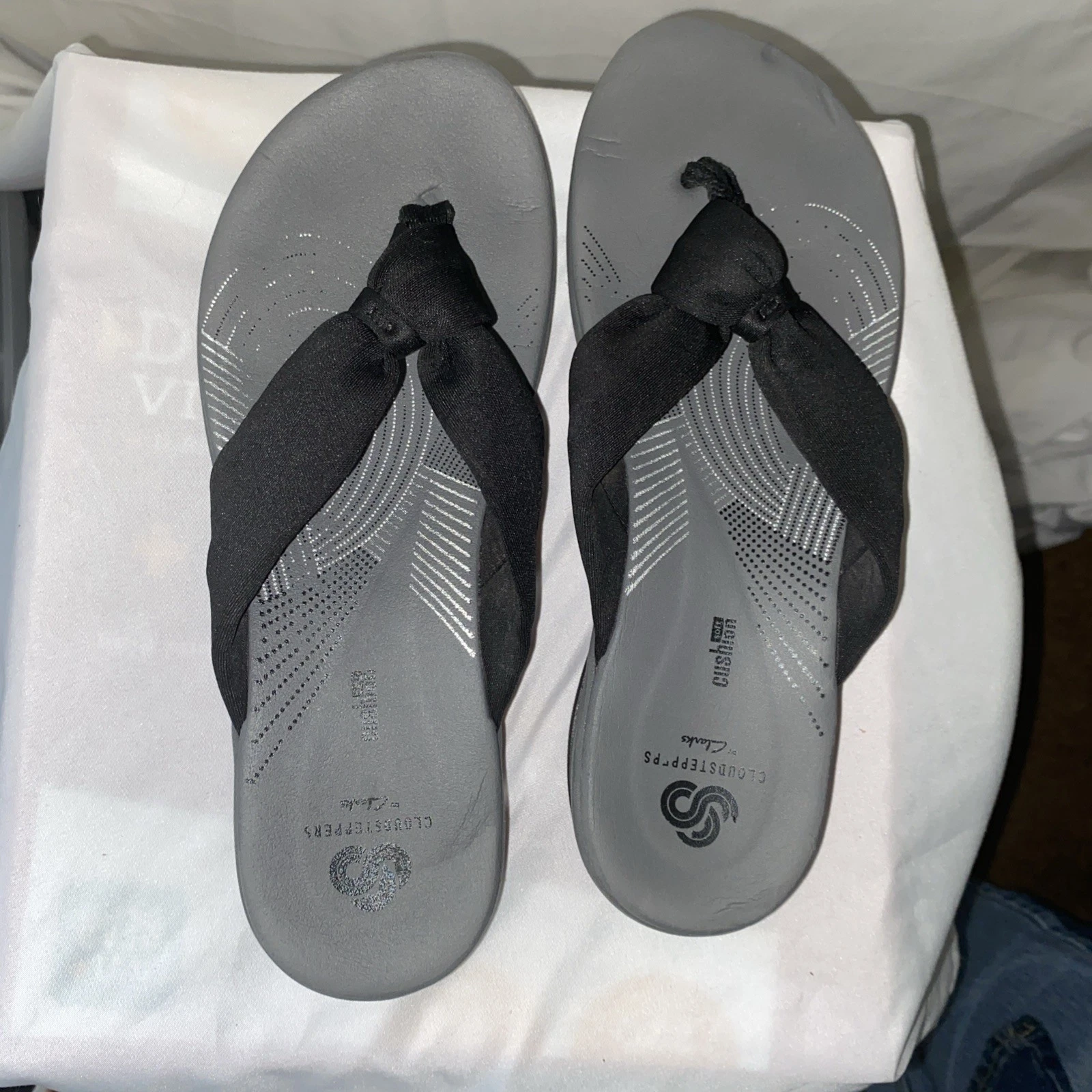 Clarks Arla Gilson perizoma nero sandalo donna grigio taglia 6 5