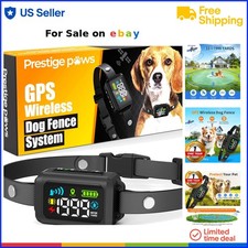 GPS Wireless Dog Fence Waterproof Adjustable Containment System with Collar