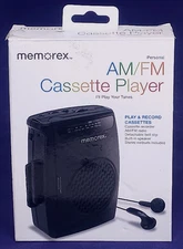 Memorex Personal Am/Fm Cassette Player Earbuds Built In Speaker MCA330B NEW NOS
