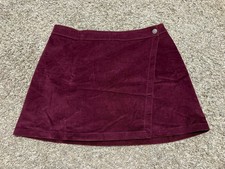 Vintage American Eagle Outfitters Corduroy Burgundy Wrap Mini Skirt SIZE 10