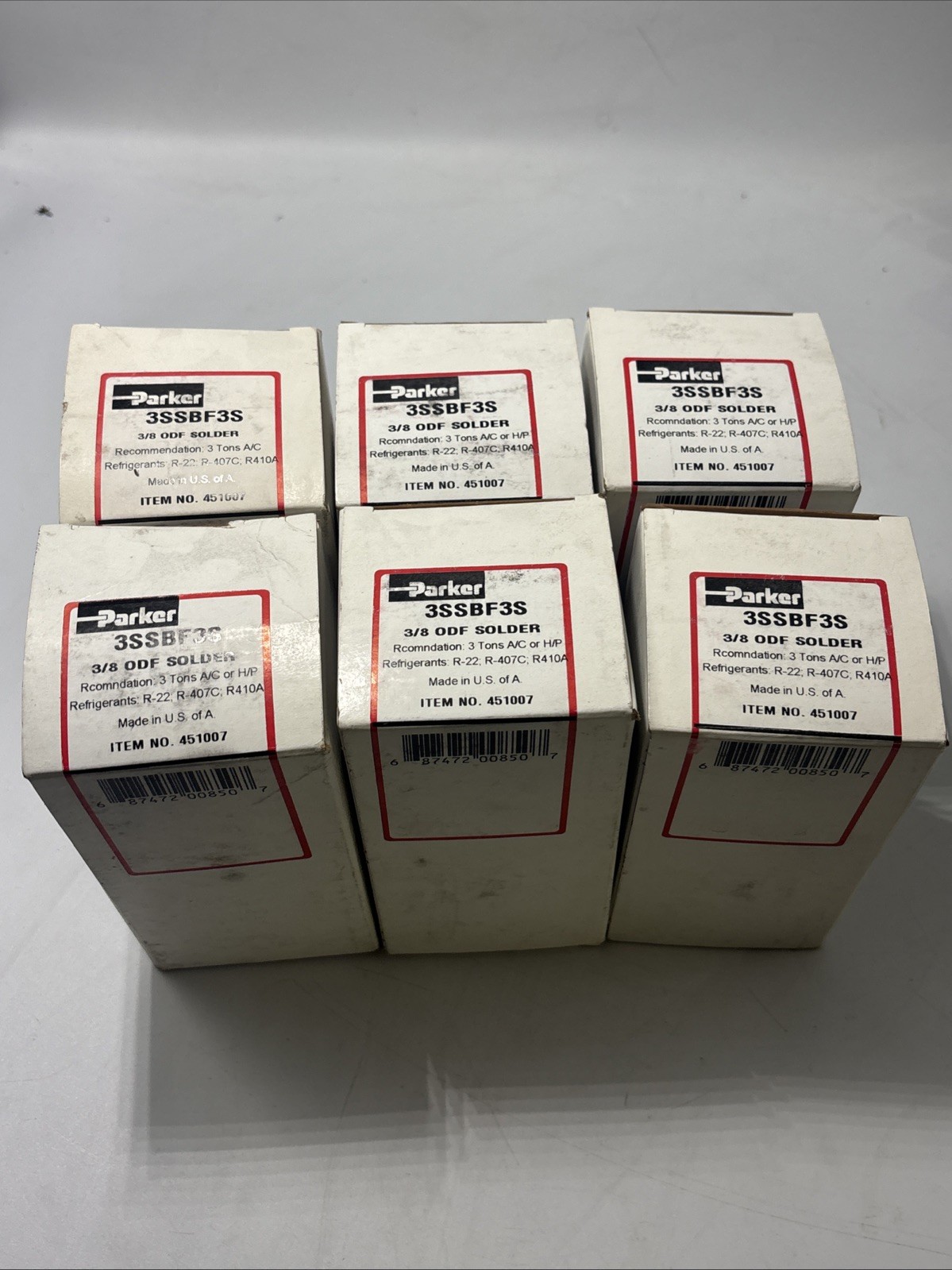Lot of 6 NEW Parker 3SSBF3S Liquid Line Filter Drier 3/8" ODF Solder 3 Ton HVAC