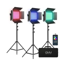 GVM RGB LED Video Light Kit, Dimmable Photography Lighting with APP Control, ...