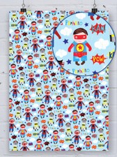 Cute Superhero Paper Salad Gift Wrap Kids Boys Son Nephew Wrapping Paper Present