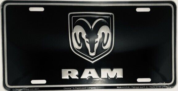 Dodge Max 59% OFF Spring new work one after another Ram Brushed Aluminum Embossed Plate License Metal