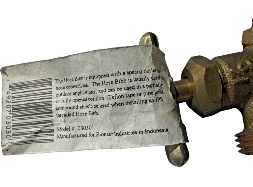 Babero de manguera de latón áspero sin torceduras - Entrada de rosca IPS hembra de 1/2" Salida de rosca de manguera de 3/4" Foto 4 de 4