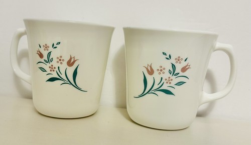 Vintage Corelle Corning Ware Rosemarie Pink Tulip Coffee Cups Mug, Set Of 6 - Picture 7 of 7