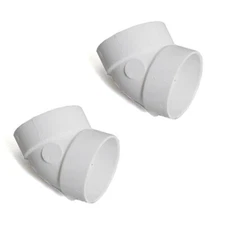Fits For (2) Central Vacuum 45 Degree White Elbow Fitting